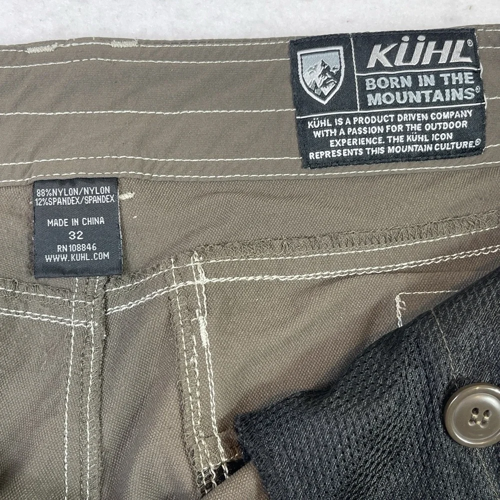Kuhl Renegade Men 32 Hiking Shorts Brown Stretch Contrast Stitch 11" Inseam - Picture 11 of 12